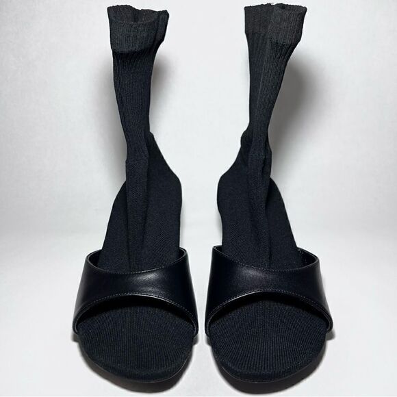 Balenciaga Leather & Knit Sock Booties in Black - Picture 3 of 9